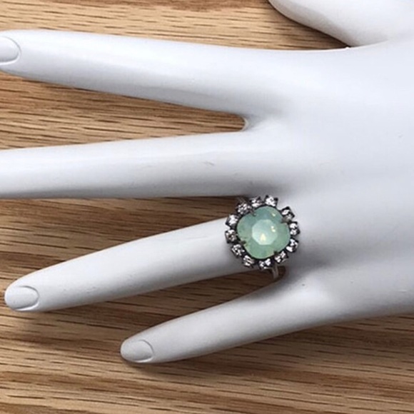 Liz Palacios Minty Swarovski Crystal Ring-sz 6, 7 or 8-Boutique - Picture 4 of 6